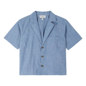 Emile et Ida – Blaue Chambray-Baumwollbluse