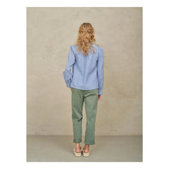 M.A.B.E. - Chrissie Pamuk Gestreifte Bluse | Blau