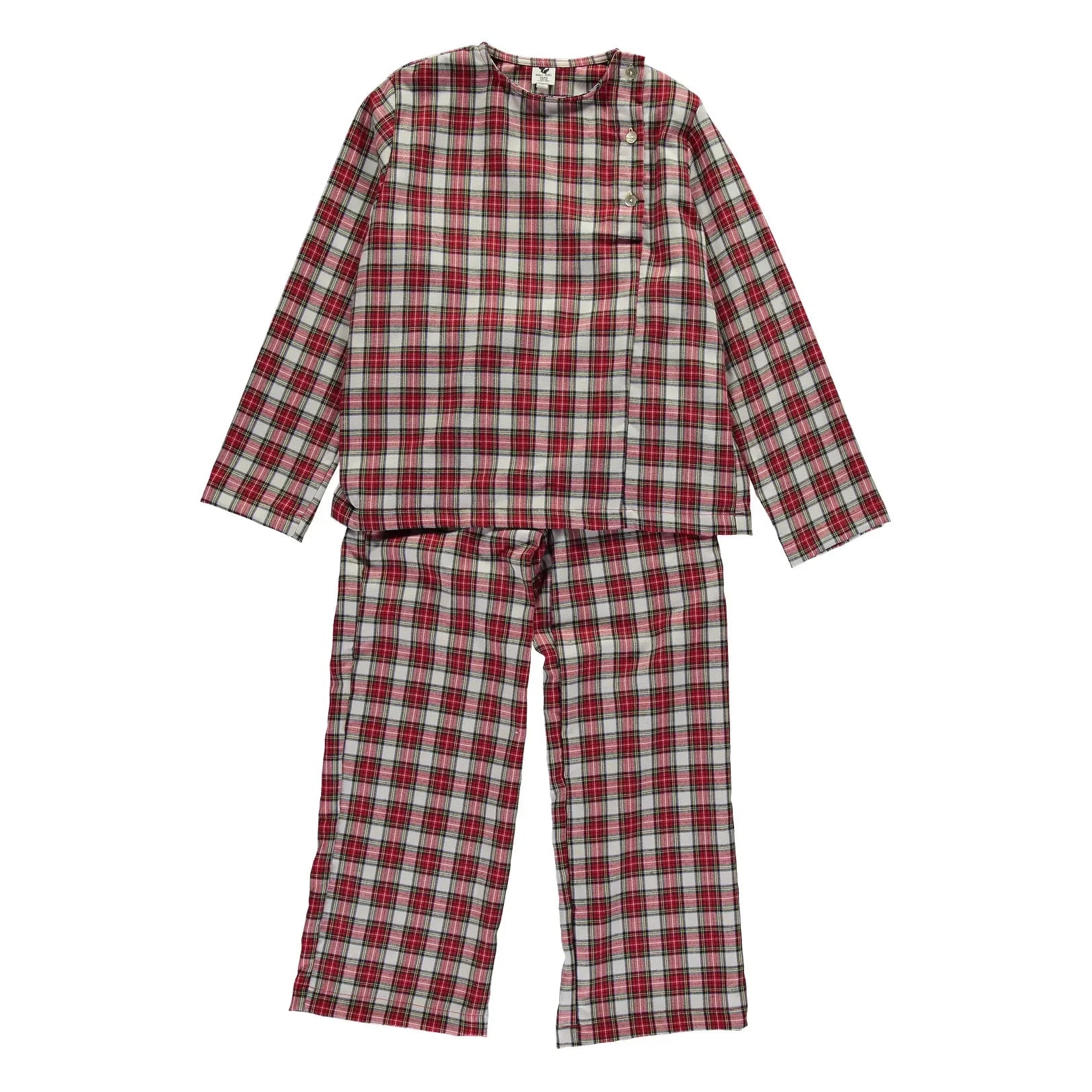 Risu Risu - Lao-kariertes Bio-Baumwoll-Pyjama | Rot