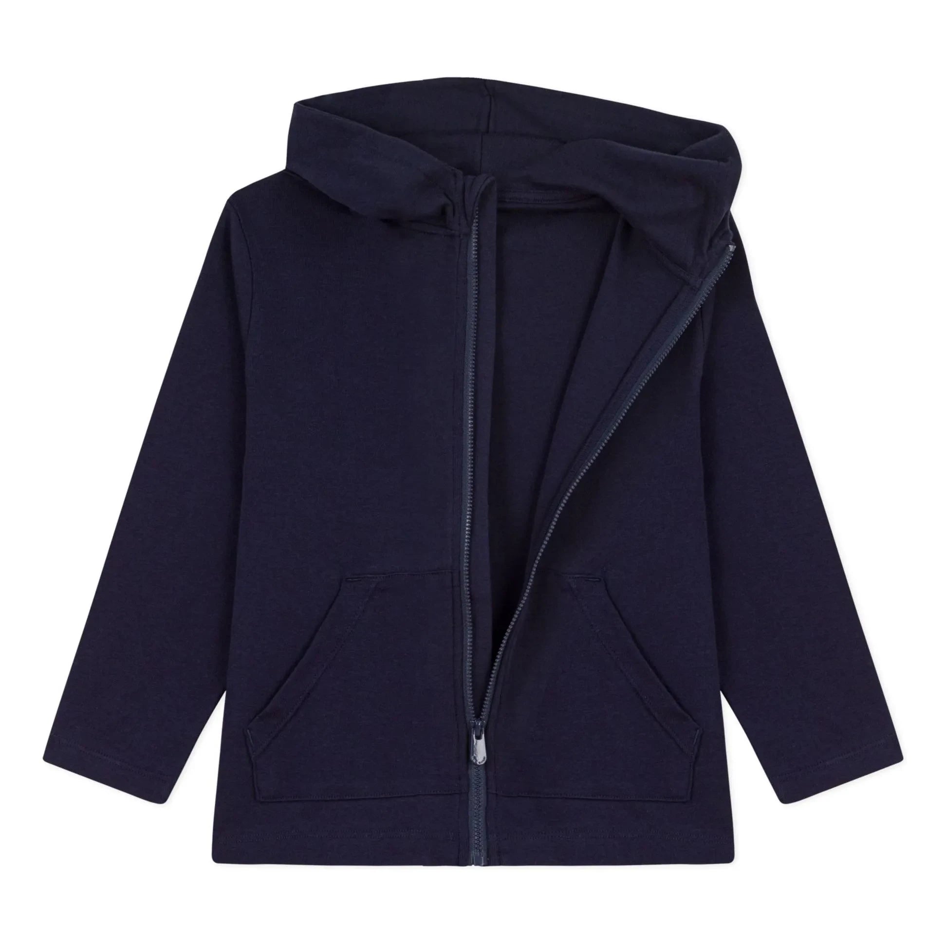 Petit Bateau - Kapuzenpullover mit Reißverschluss | Marineblau