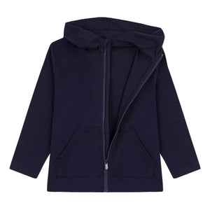 Petit Bateau - Kapuzenpullover mit Reißverschluss | Marineblau