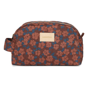 Nobodinoz - Hyde Park Mohnblumen wasserdichte Kosmetiktasche | Ziegelrot