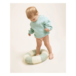 Búho - Aqua Chiné Bio-Baumwoll-Babypullover