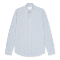 Les Deux - Gestreiftes Hemd Konrad Linen | Azurblau