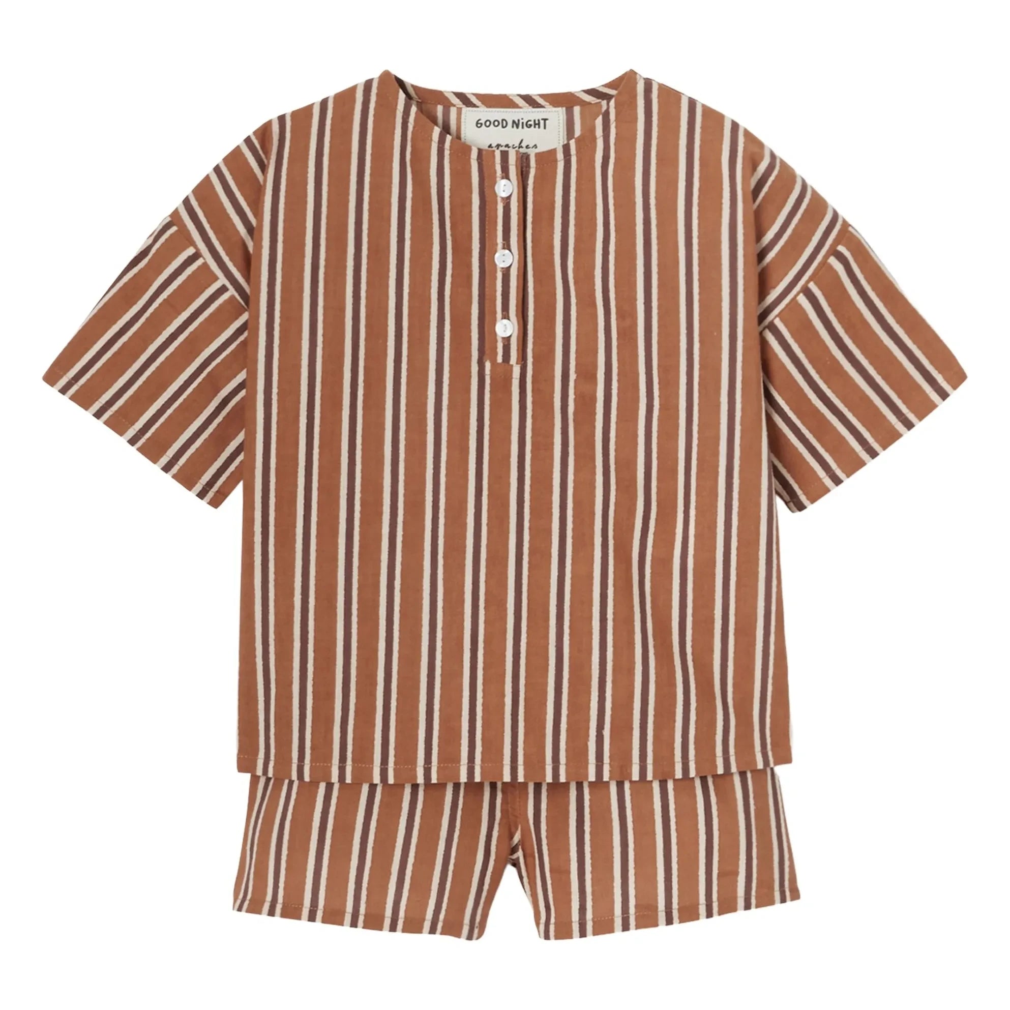 Apaches - Prial Gestreifter Pyjama | Braun