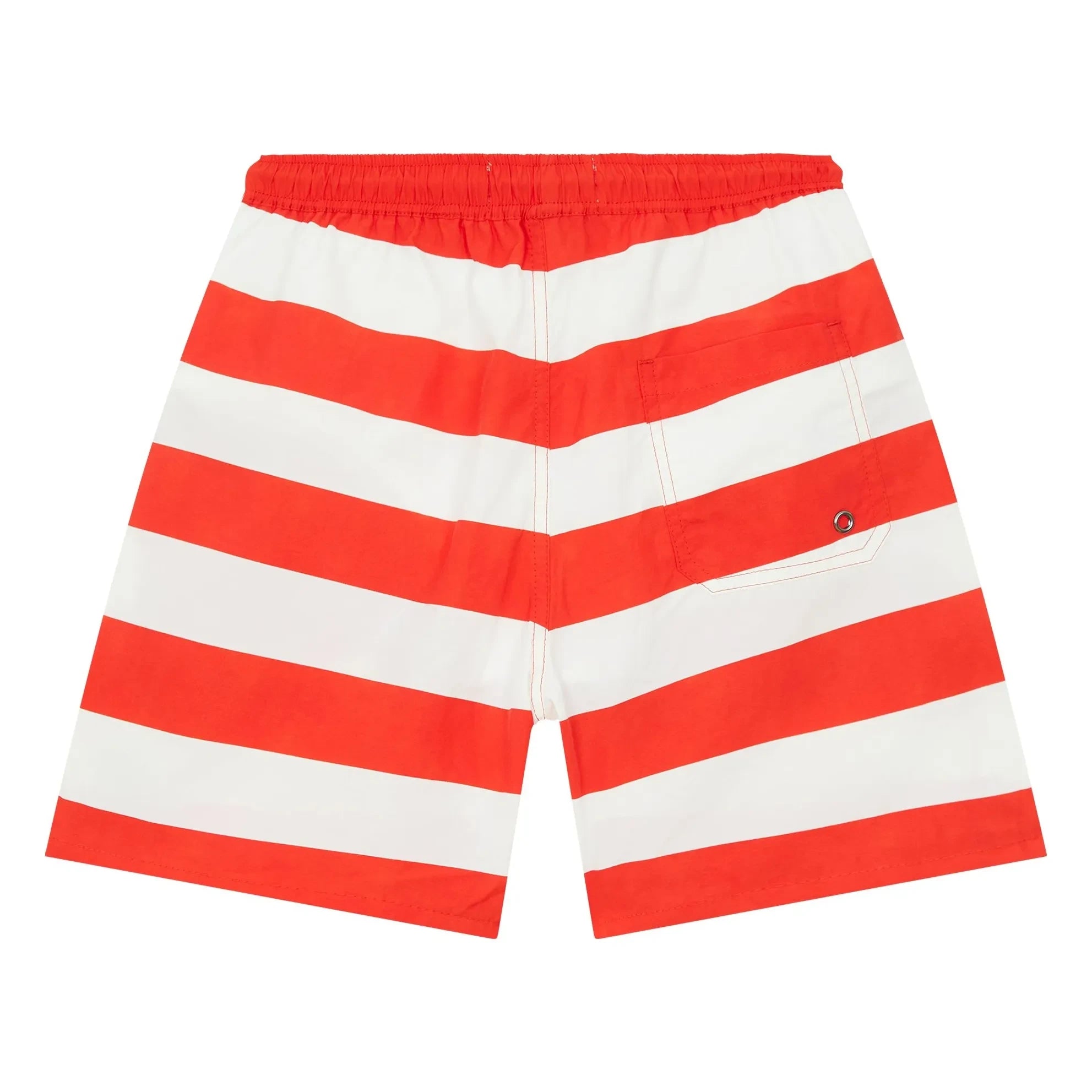 Smallable Kid - Archie Gestreifte Badeshorts | Dunkelrot