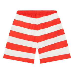 Smallable Kid - Archie Gestreifte Badeshorts | Dunkelrot