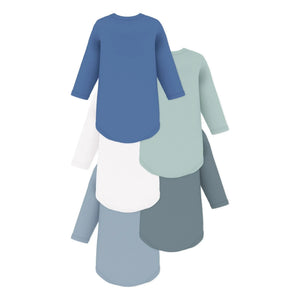 Petit Bateau - 5'li Petit Coeur Organik Pamuklu Body Seti | Mavi