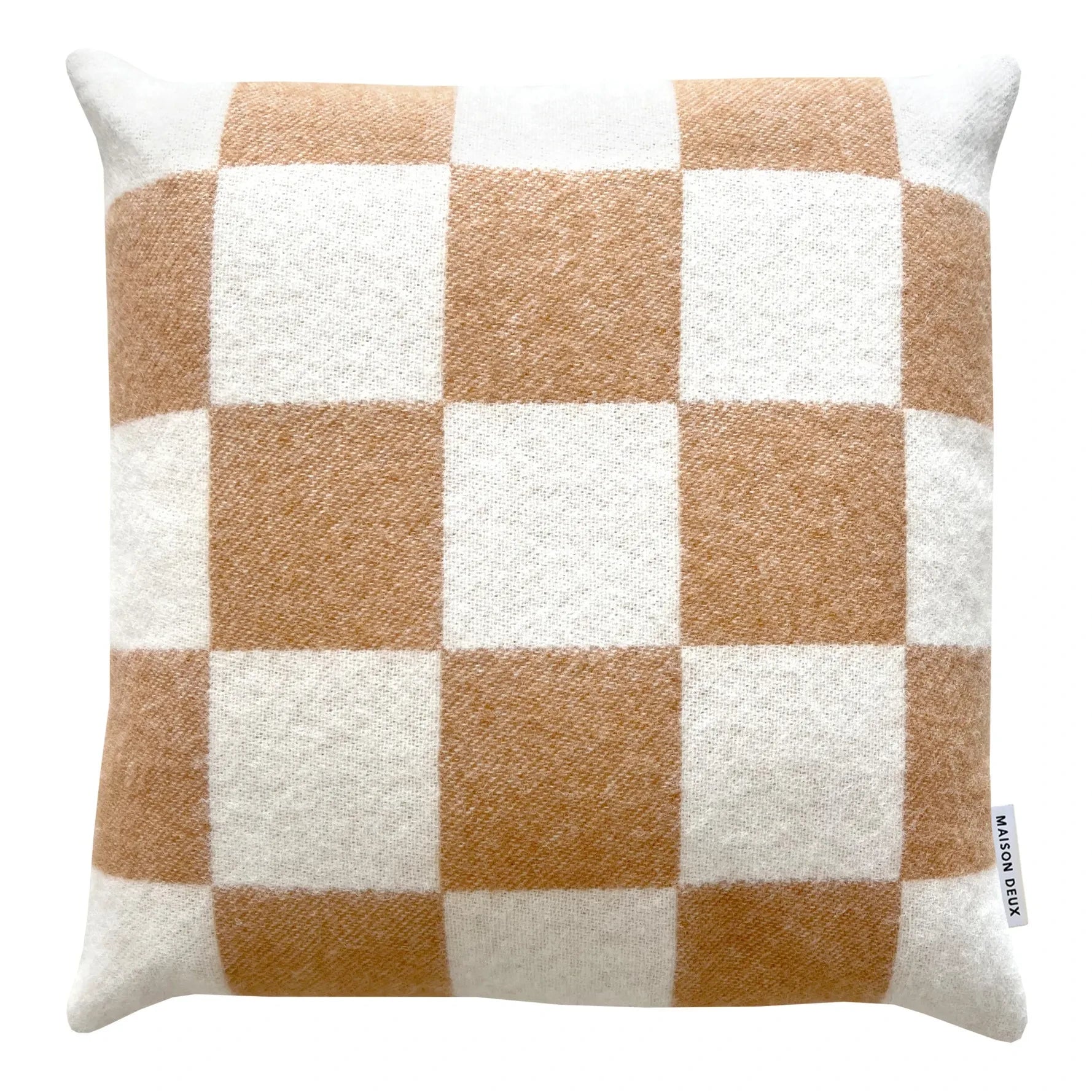 Maison Deux - Damier Wollkissenbezug | Cremeweiß