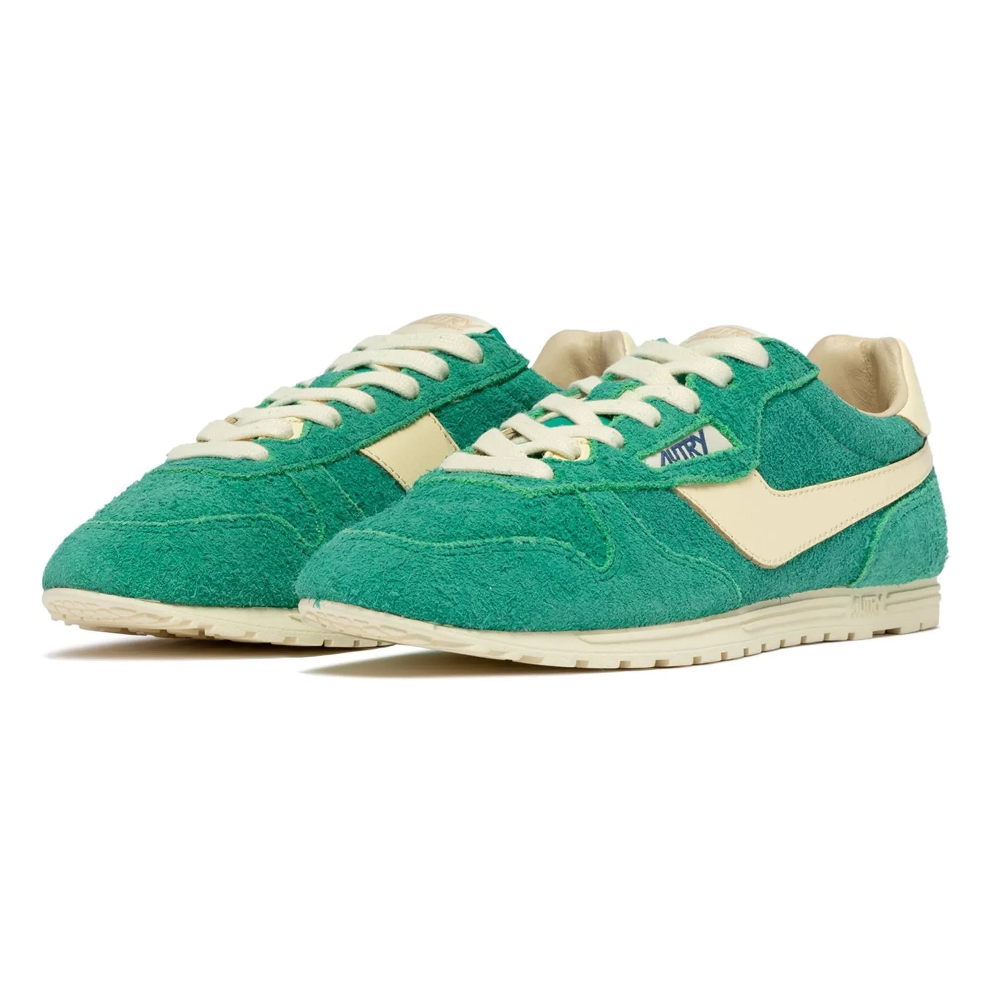 Autry - Windspin Low Zweifarbiger Sneaker aus Wildleder und Leder | Grün