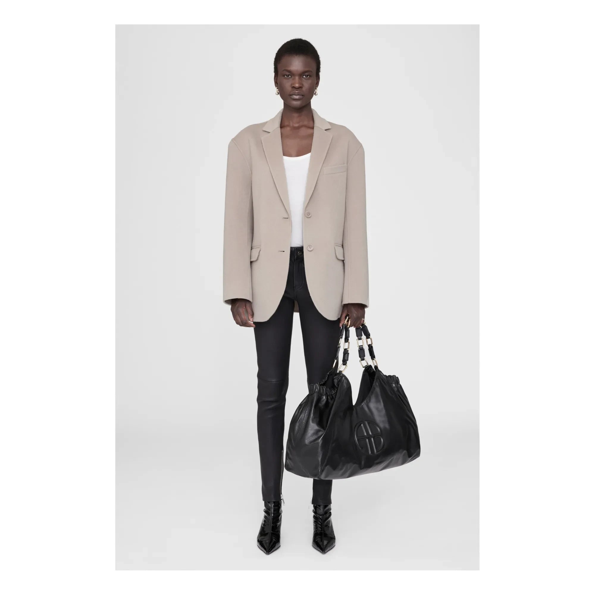 Anine Bing - Kate Leder Shopper | Schwarz