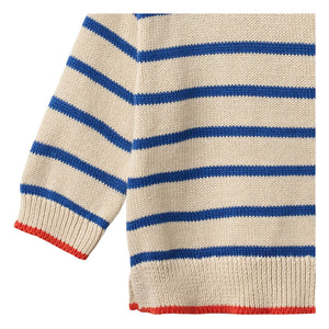 Wheat - Morgan Bio-Baumwoll-Pullover mit Streifenmuster | Blau