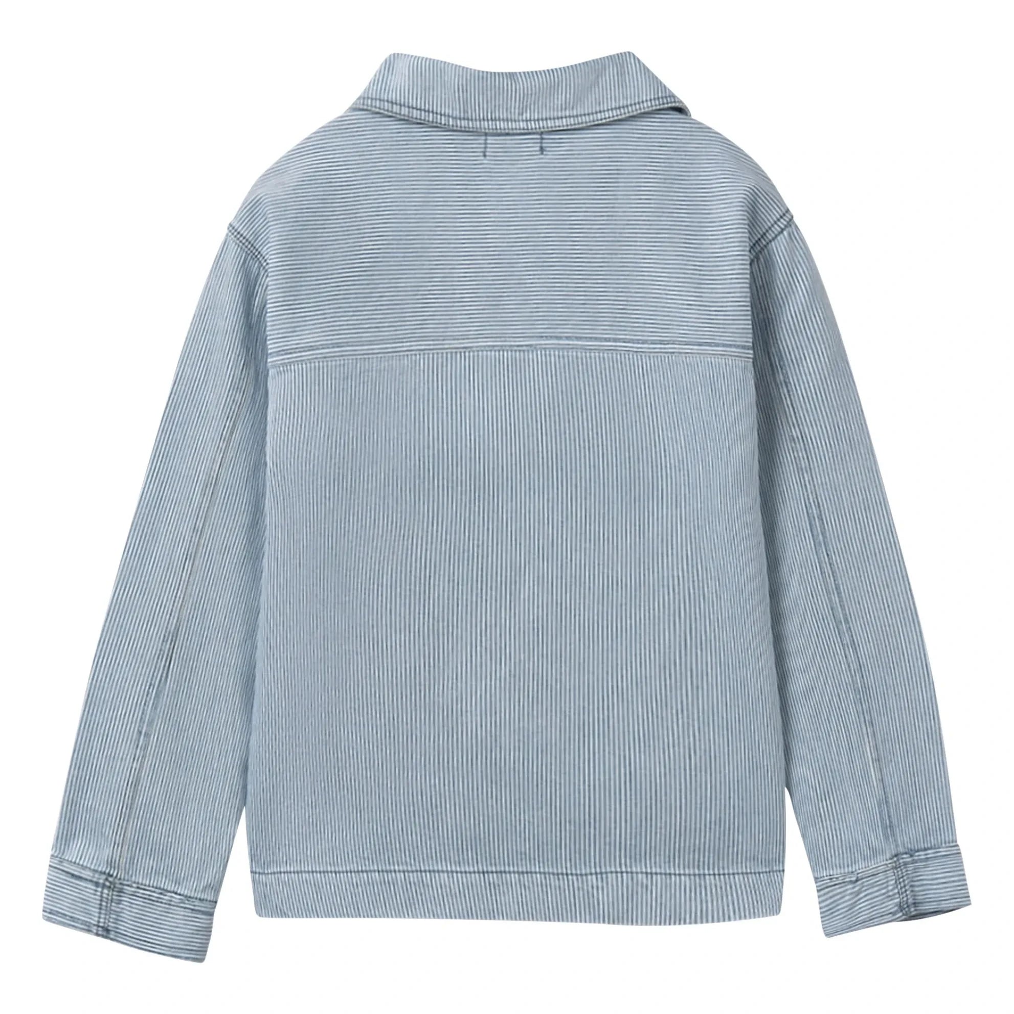 Cozmo - Denim Ridge Gestreiftes Overshirt | Hellblau