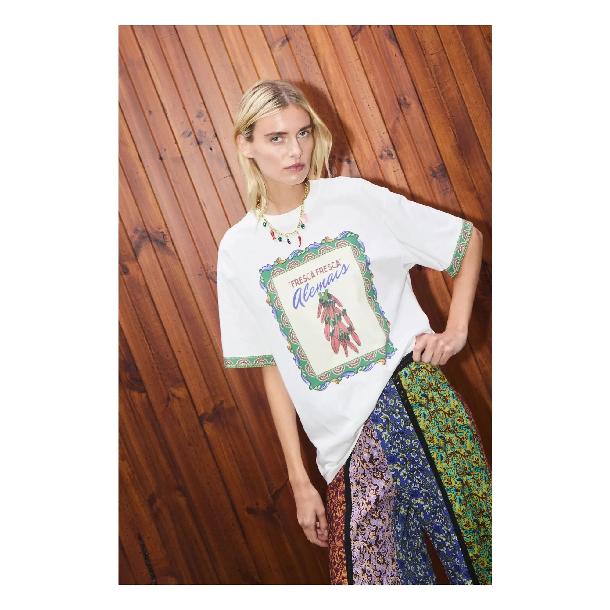 Alémais - Katerina Chilli Bio-Baumwoll-T-Shirt | Creme