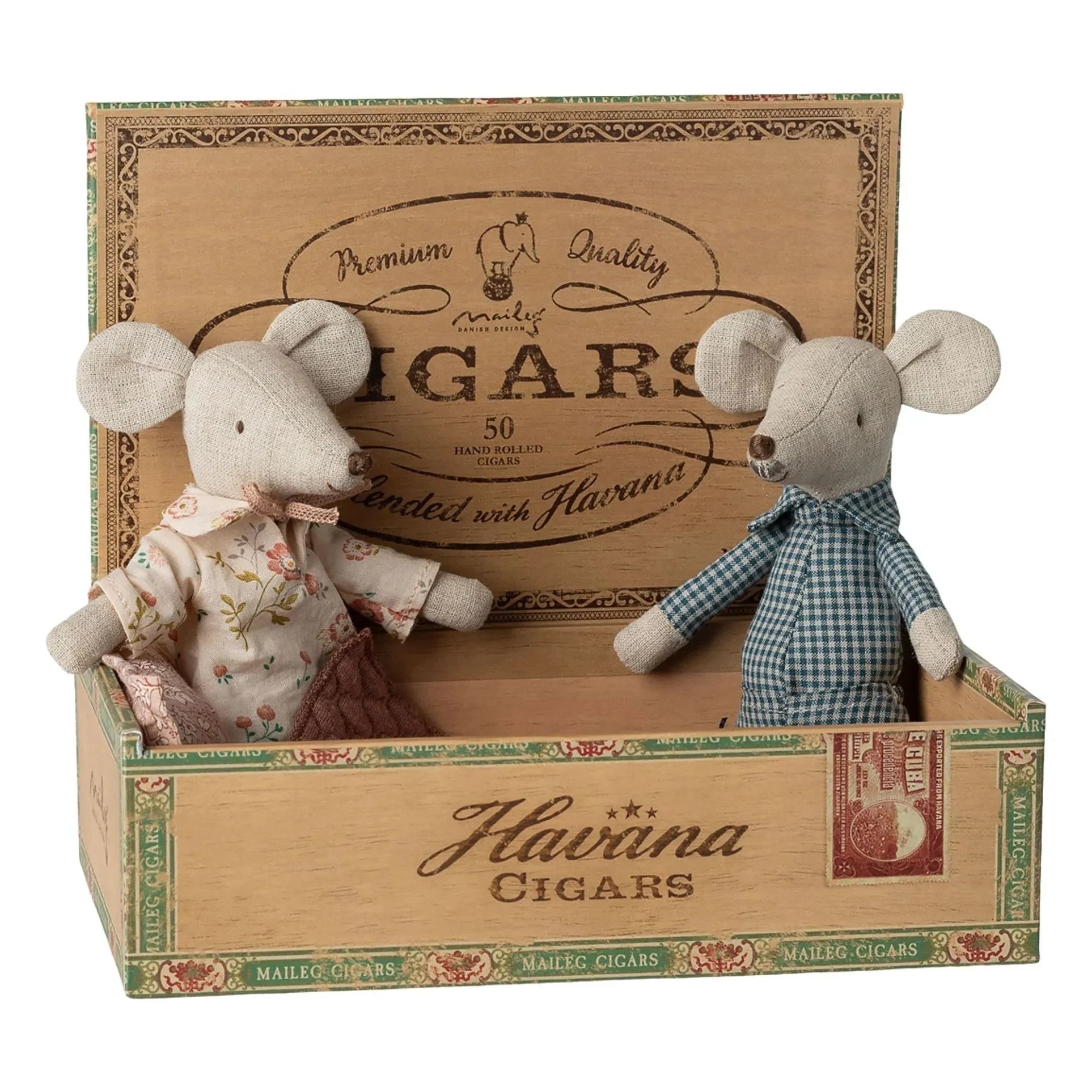Maileg - Oma und Opa Maus in der Zigarrenkiste
