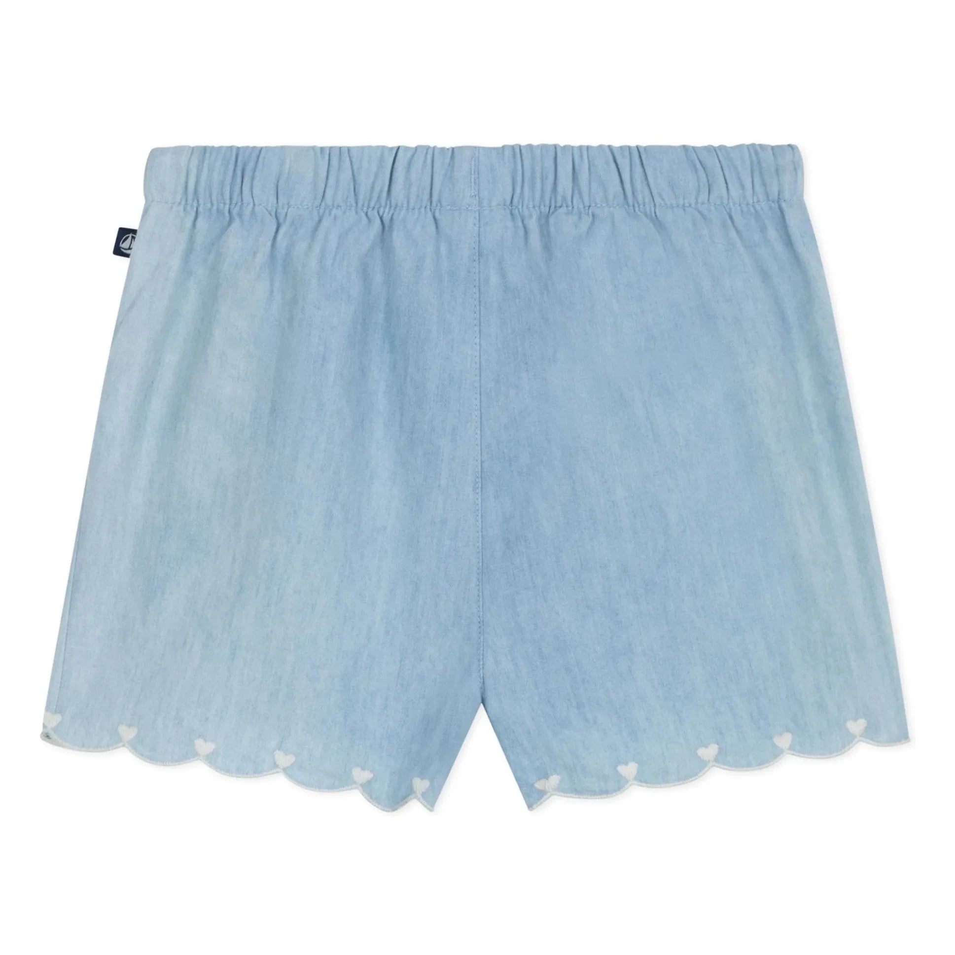 Petit Bateau - Chambray-Shorts mit Herzstickerei | Hellblau