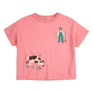 Bobo Choses - Farm T-shirt Organik pamuk | Pembe