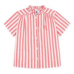 Petit Bateau - Gestreifte Bluse aus Bio-Baumwolle | Koralle