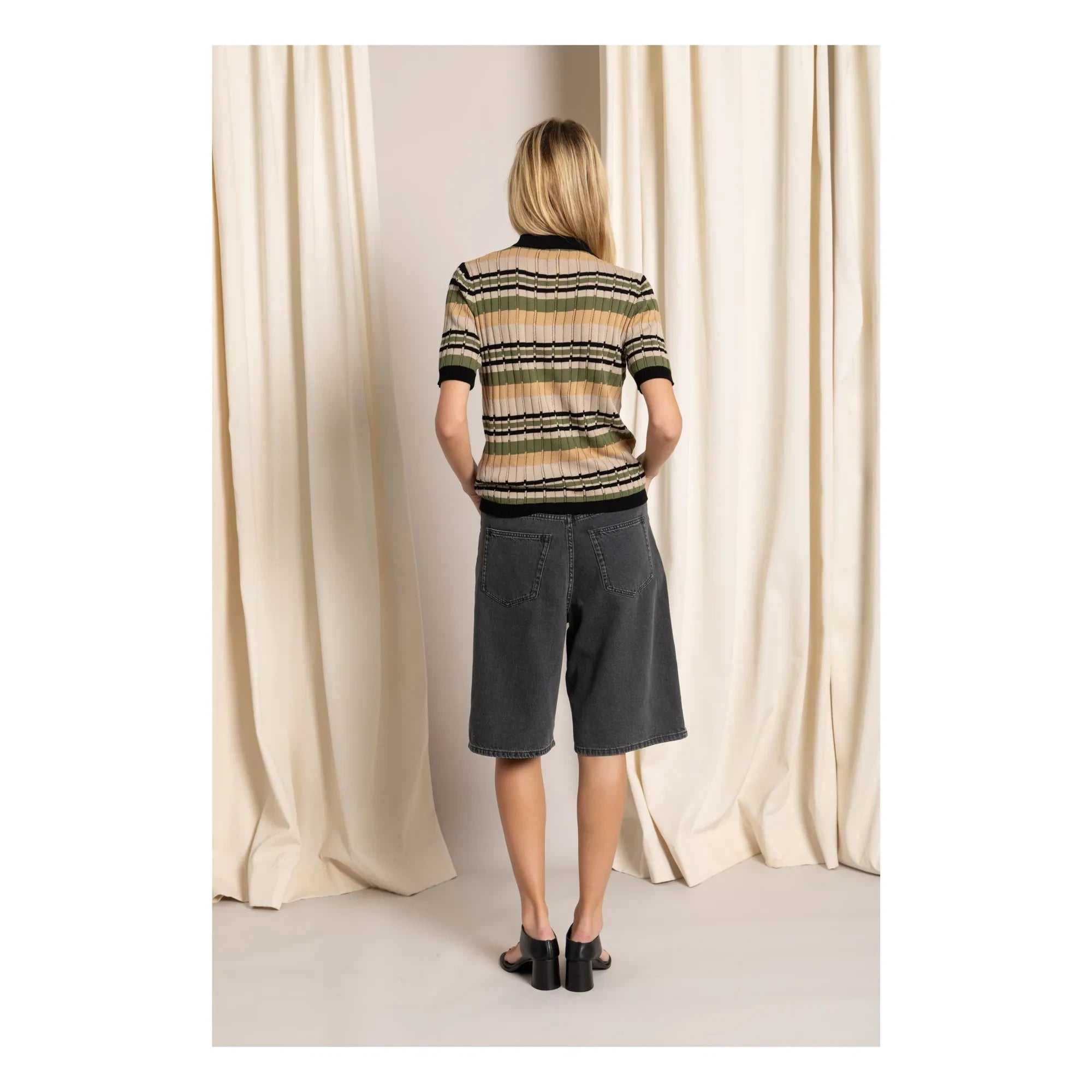 Smallable Woman - Selma gestreiftes Poloshirt | Eisbraun