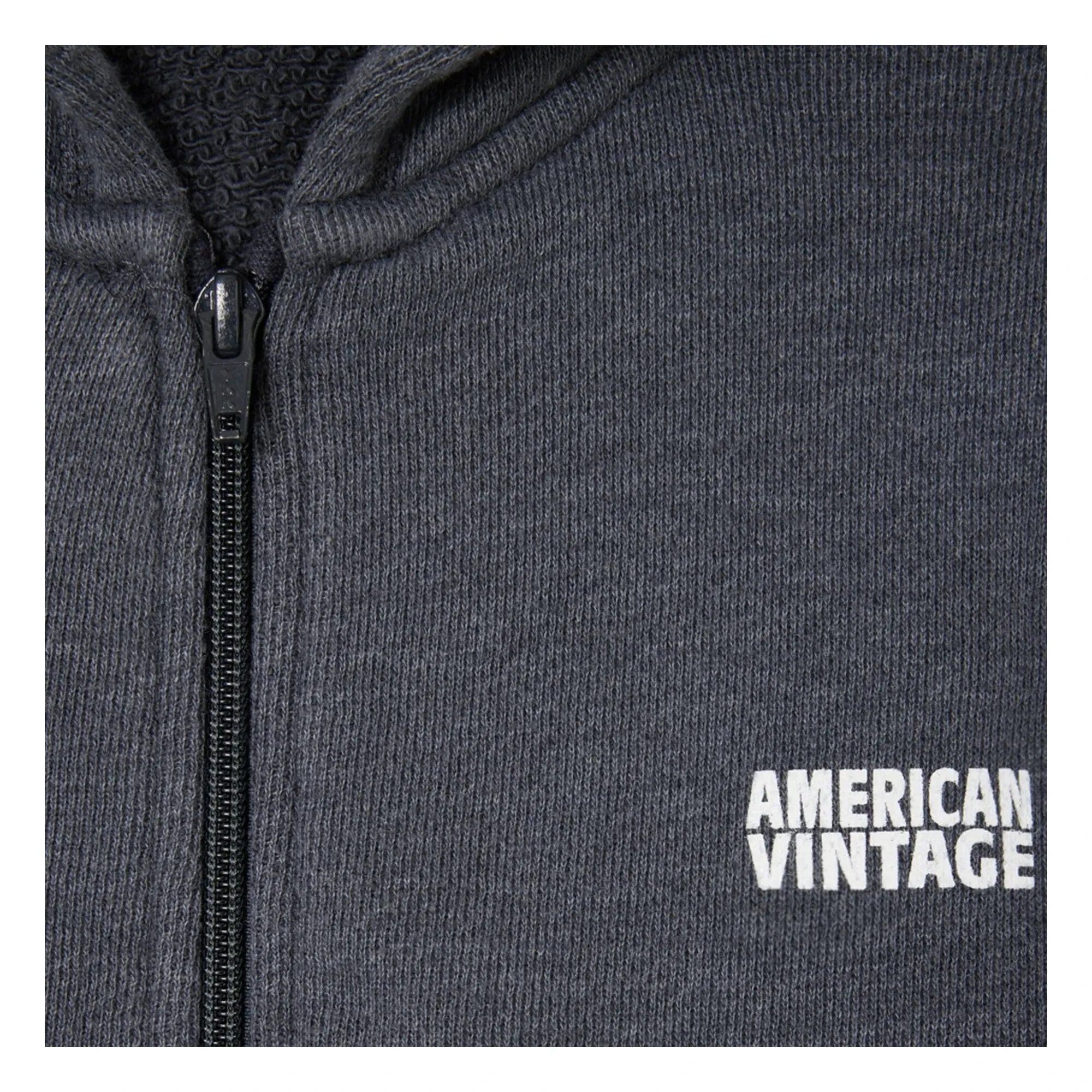 American Vintage - Doven Zip-Sweatshirt | Meliert Kohlegrau
