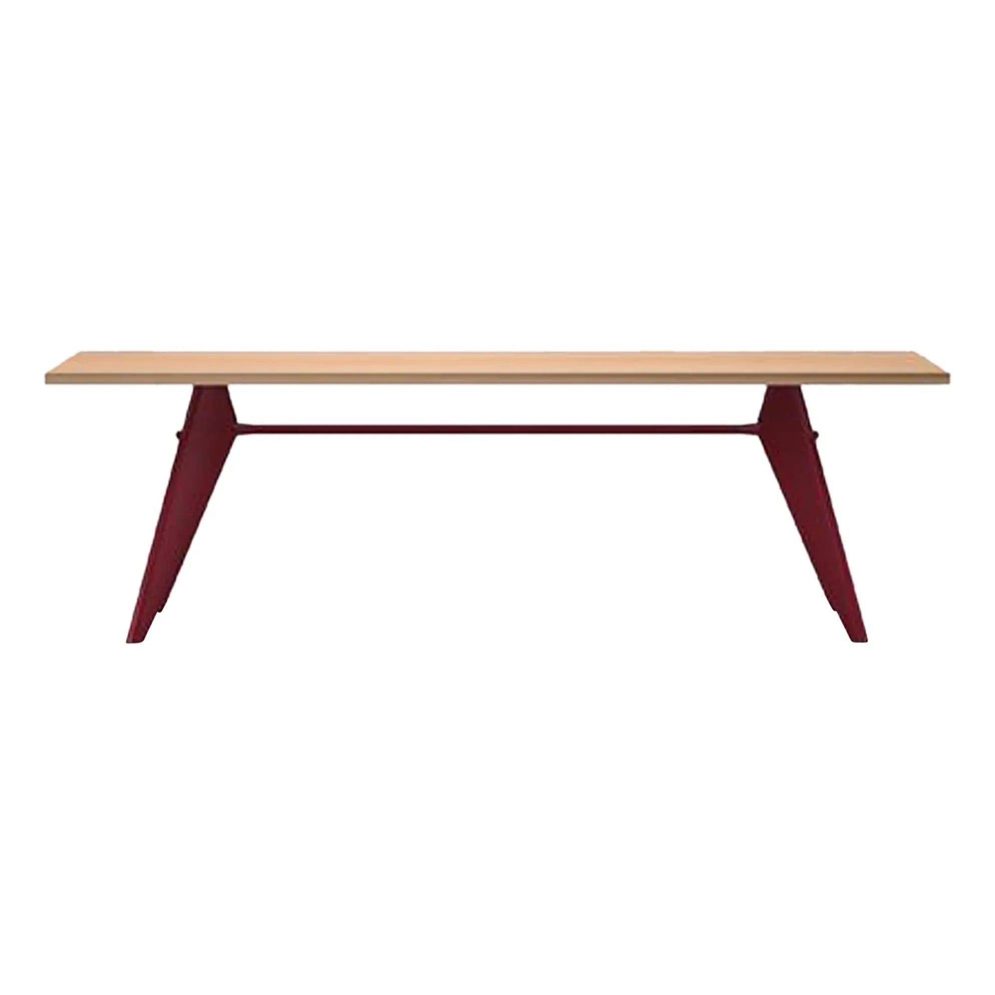Vitra - EM Table - Japanroter Sockel - Jean Prouvé, 1950 | Eiche