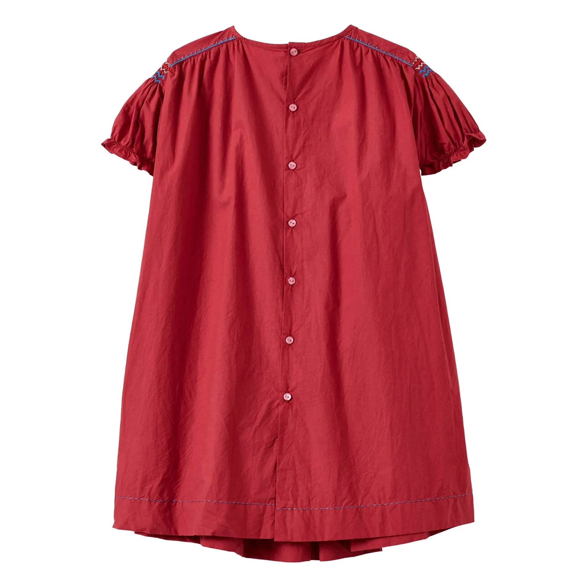 Caramel - Moringa gerafftes Kleid | Kirschrot