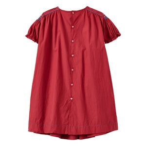 Caramel - Moringa gerafftes Kleid | Kirschrot