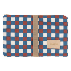 Nobodinoz - Hyde Park Mosaik Wickelunterlage Reise-Babymatte | Blau