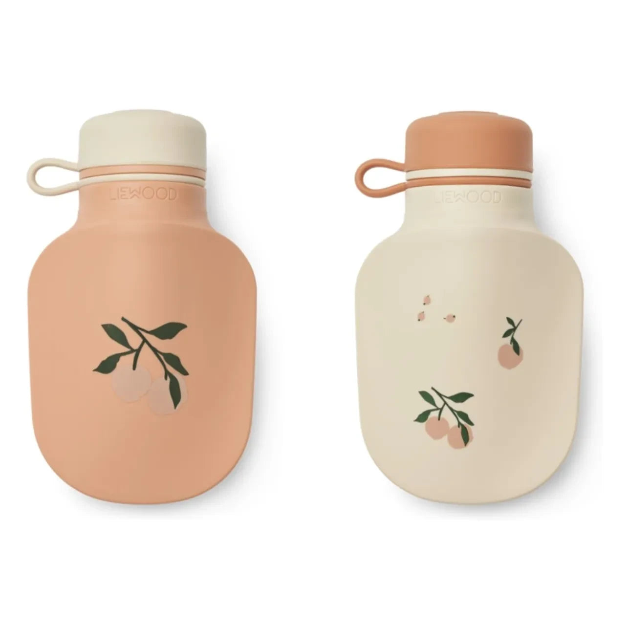Liewood - Lizzie Silikon-Smoothie-Flasche - 2er Set | Pfirsich/Muschel