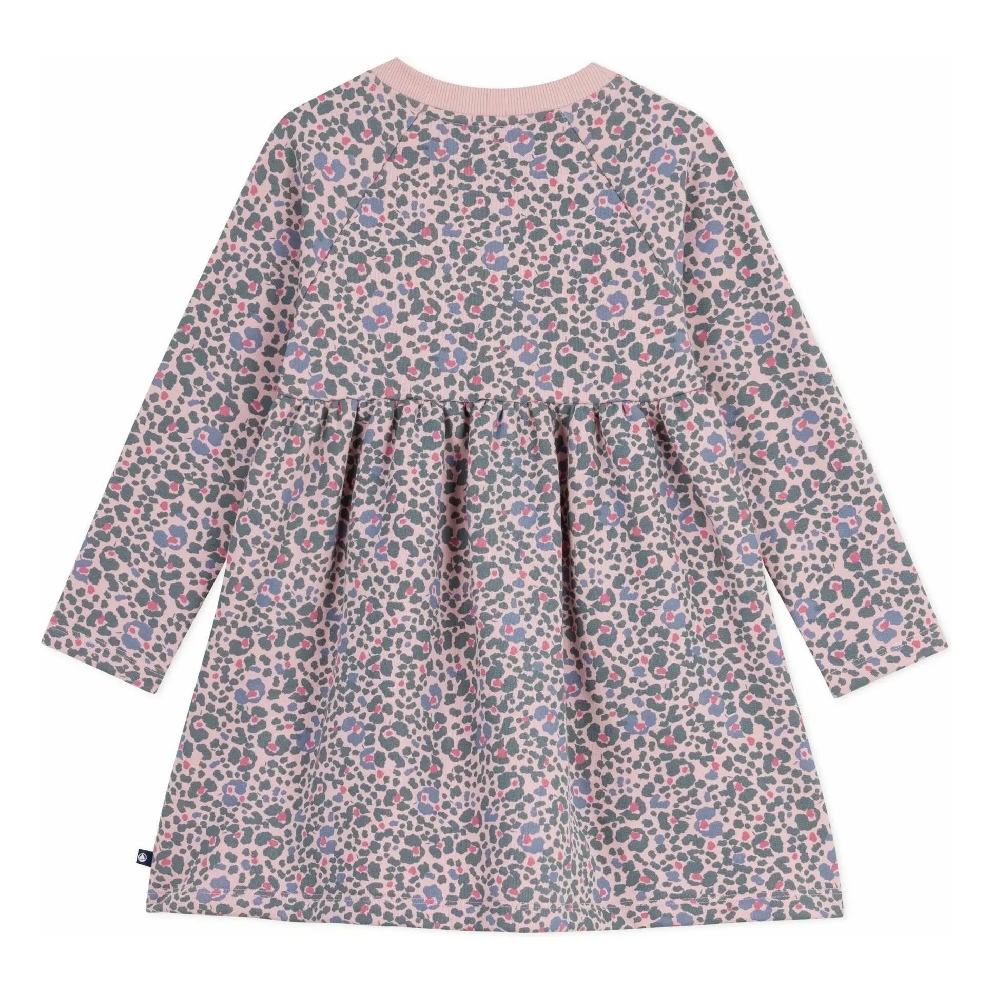 Petit Bateau - Sweatkleid mit Blumenmuster | Rosa
