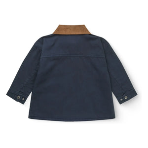 Copenhagen Colors – Jacke mit Samtkragen aus Twill aus Bio-Baumwolle | Marineblau