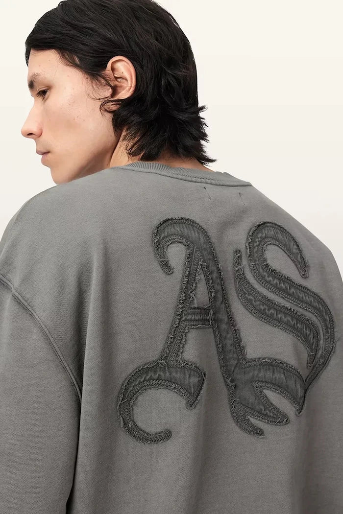 AllSaints erkek pamuklu oversize sweatshirt INSIGNIA