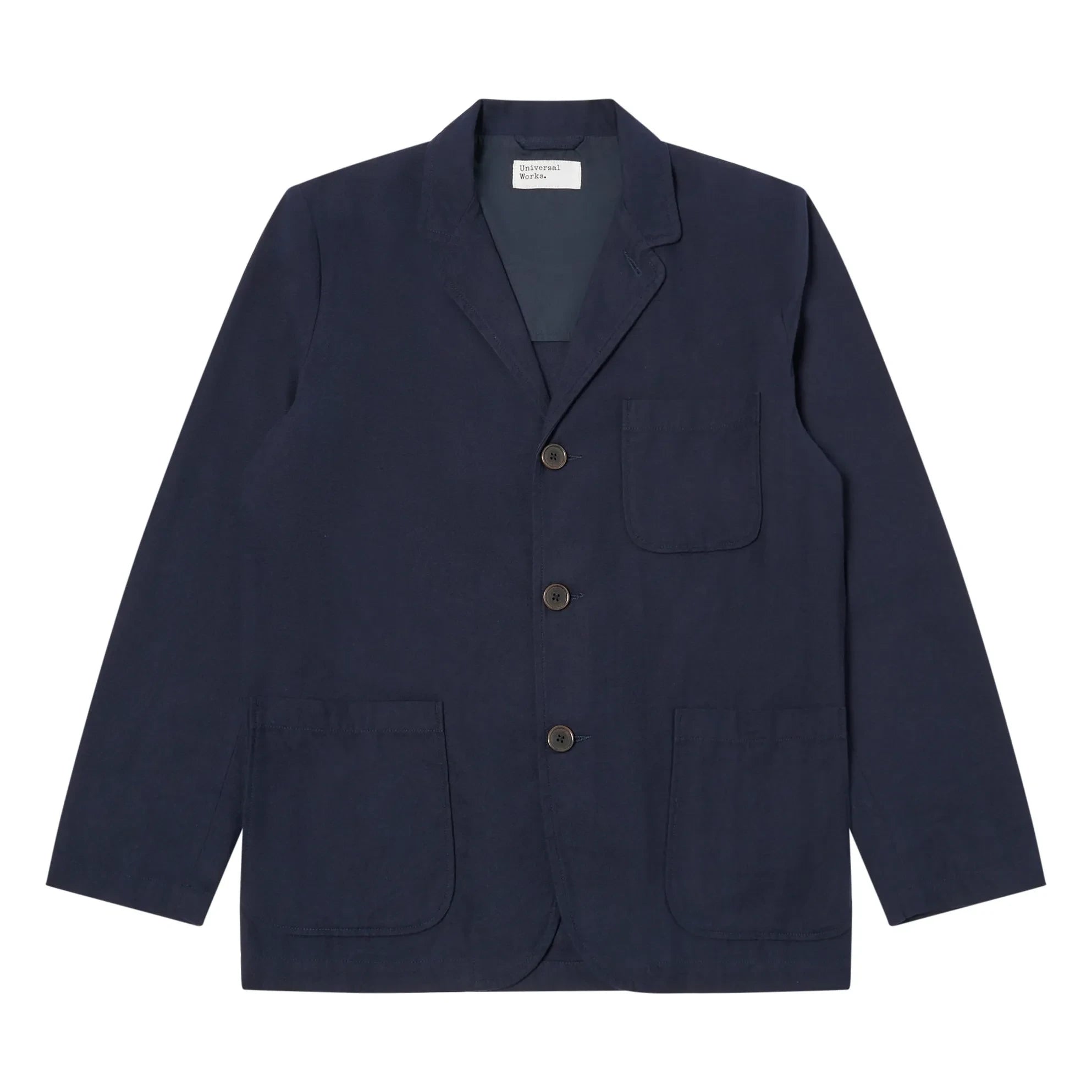 Universal Works - Geknöpfte Jacke aus Moleskin | Marineblau