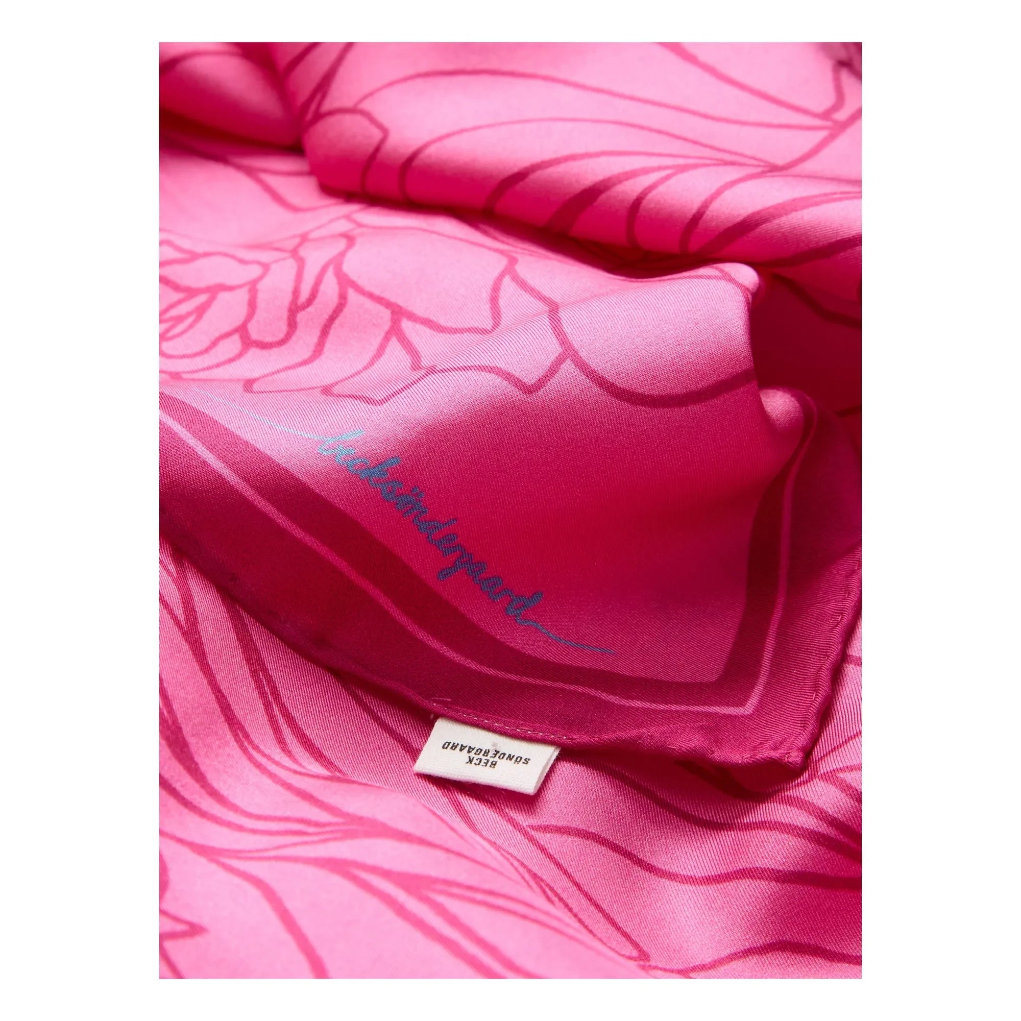 Becksöndergaard - Stencia Lale Seidenschal | Fluoreszierendes Pink