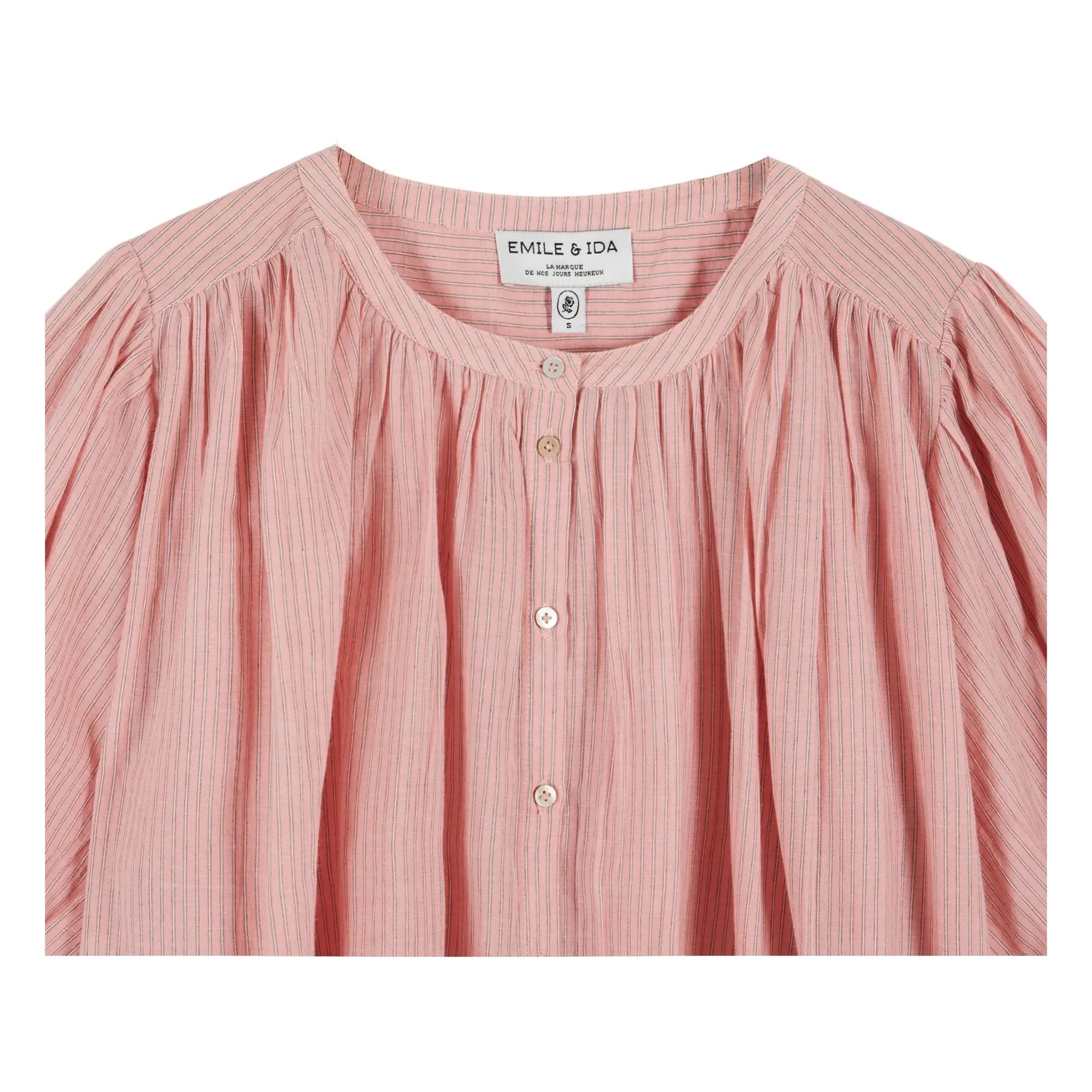 Emile et Ida - Rosa Khadi-Baumwollbluse