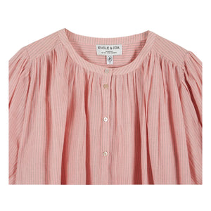 Emile et Ida - Rosa Khadi-Baumwollbluse