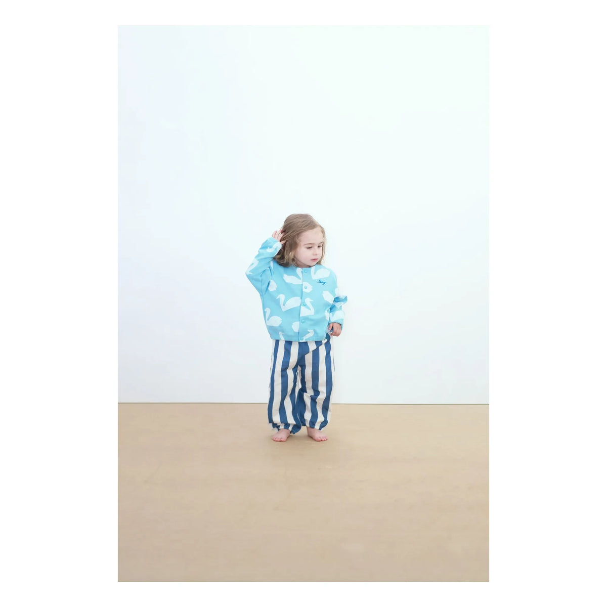 Tinycottons - Jacke aus Bio-Baumwolle mit Schwanenmotiv | Hellblau