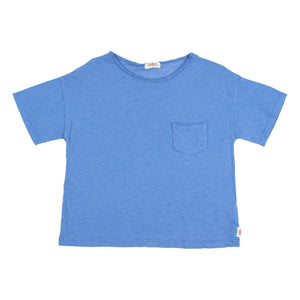 Búho - T-Shirt mit Leinen-Taschendetail | Hellblau