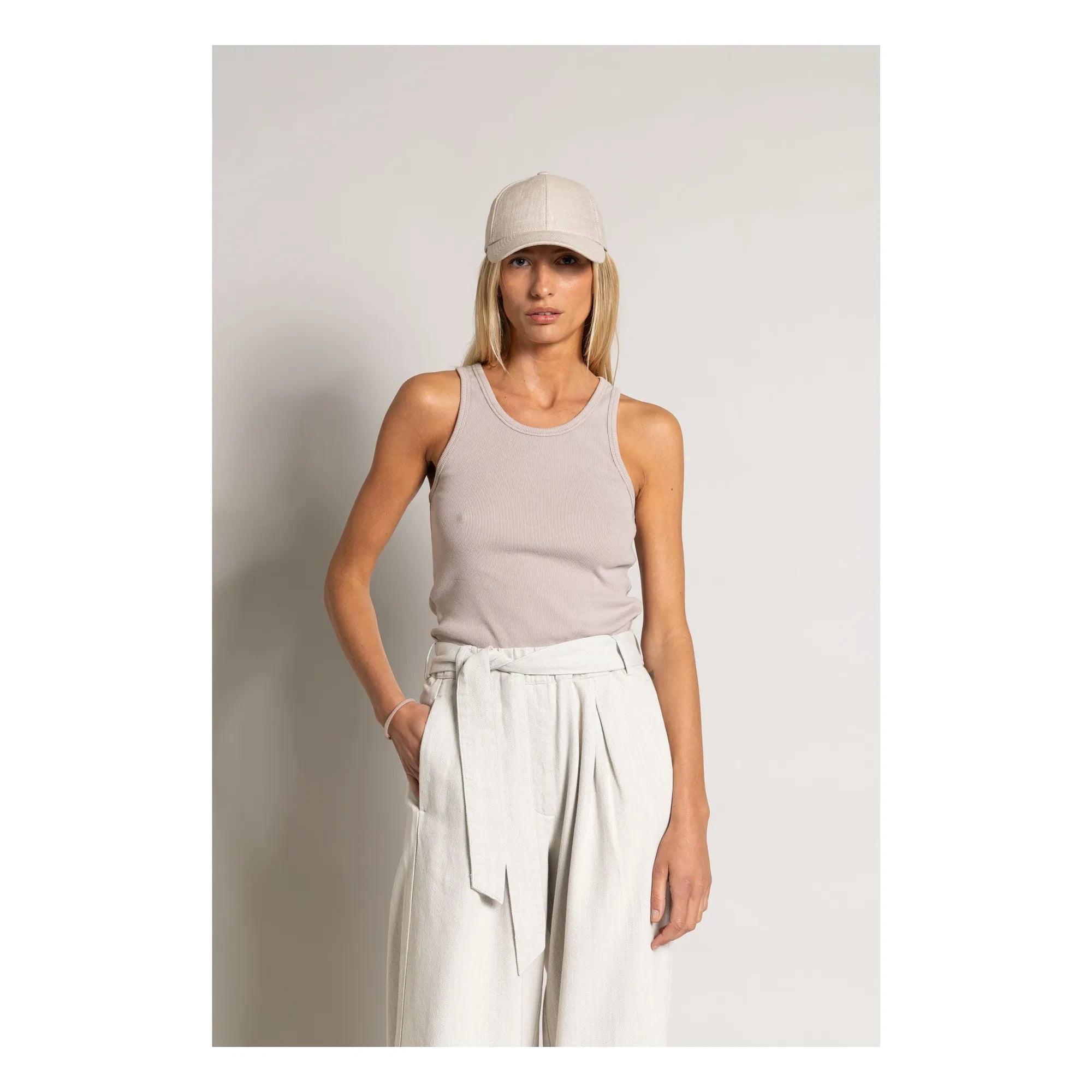 Smallable Woman - Ayla Organic Cotton Ribbed Tank Top | Mastic