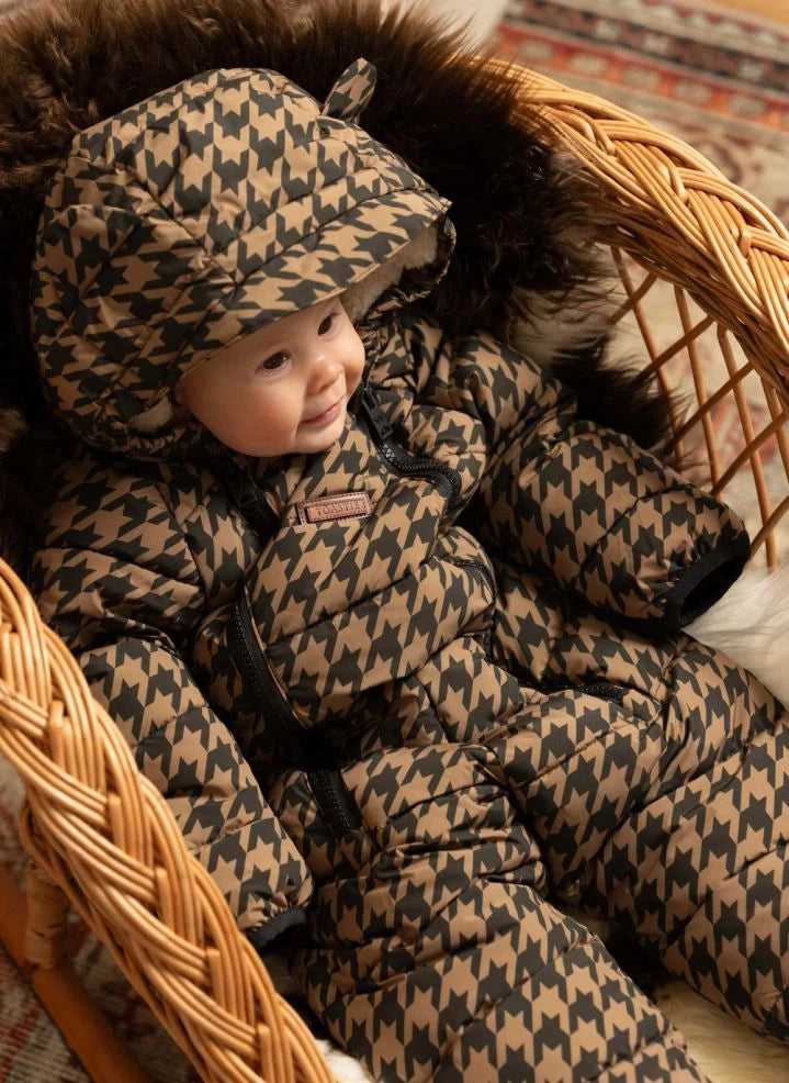 Töastie - Wasserdichte Houndstooth Cloud Jacke Aus Recycletem Material | Braun