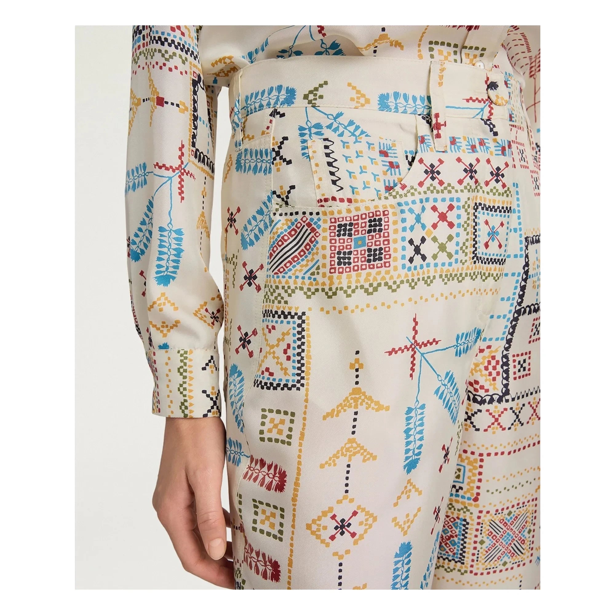 Momoni - Ortiz Seidenhose | Creme