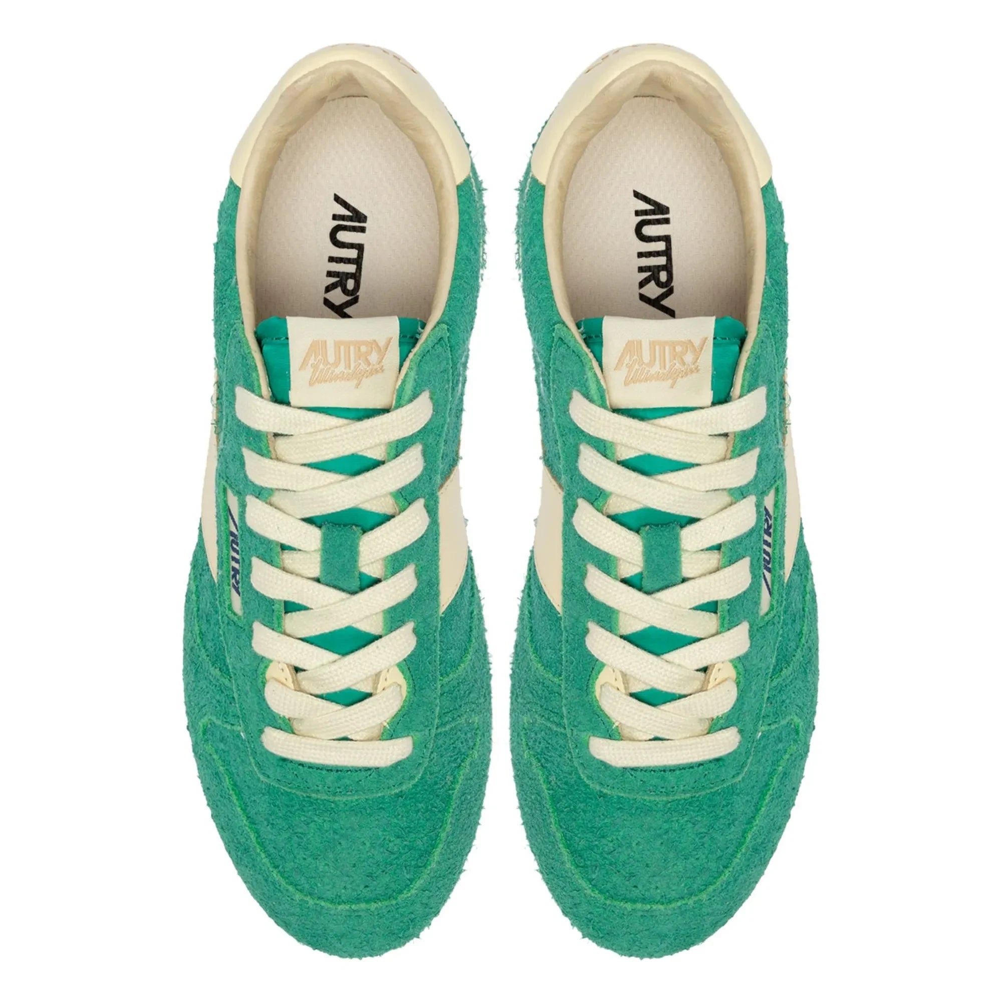 Autry - Windspin Low Zweifarbiger Sneaker aus Wildleder und Leder | Grün
