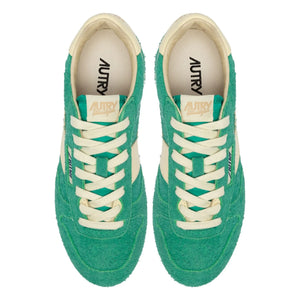 Autry - Windspin Low Zweifarbiger Sneaker aus Wildleder und Leder | Grün
