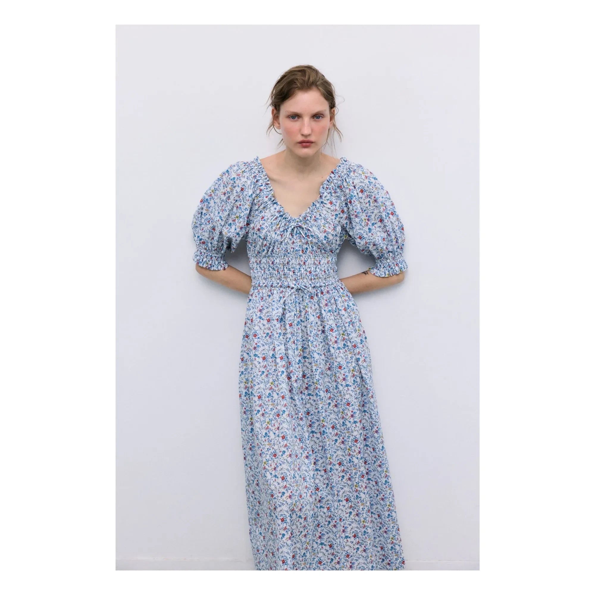 the new society - Cloe Pamuk Kleid | Blau