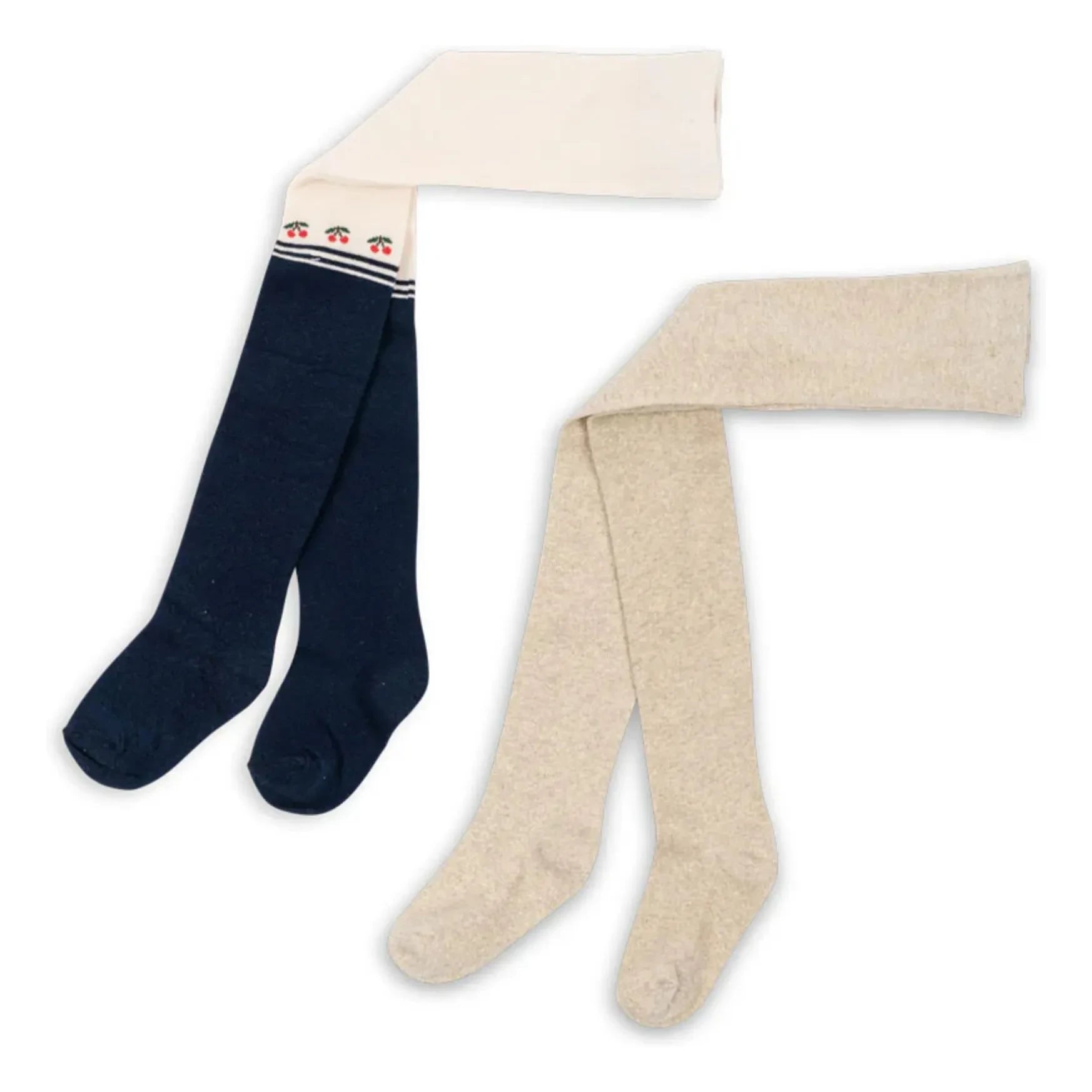 Konges Sløjd - 2er-Set Kirsch-Strumpfhosen | Beige