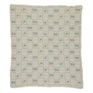 Bebe Organic - Bio-Baumwoll-Waffeldecke mit Blumenmuster | Ecru
