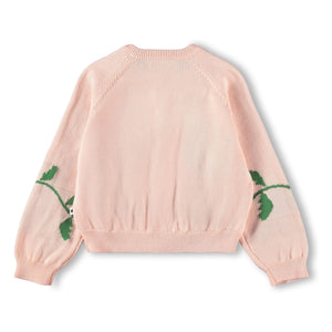 Molo - Gert Bio-Baumwoll-Strickjacke mit Blumenmuster | Hellrosa