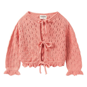 Cozmo - Ivy Pointelle Strickjacke aus recycelten Fasern | Rosa