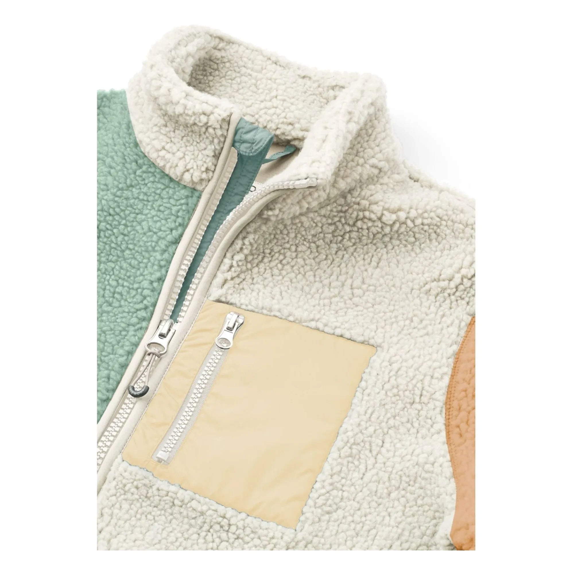 Liewood – Nelson Sherpa Jacke mit Farbblock aus recycelter Faser | Grün