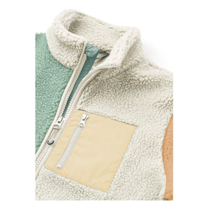 Liewood – Nelson Sherpa Jacke mit Farbblock aus recycelter Faser | Grün